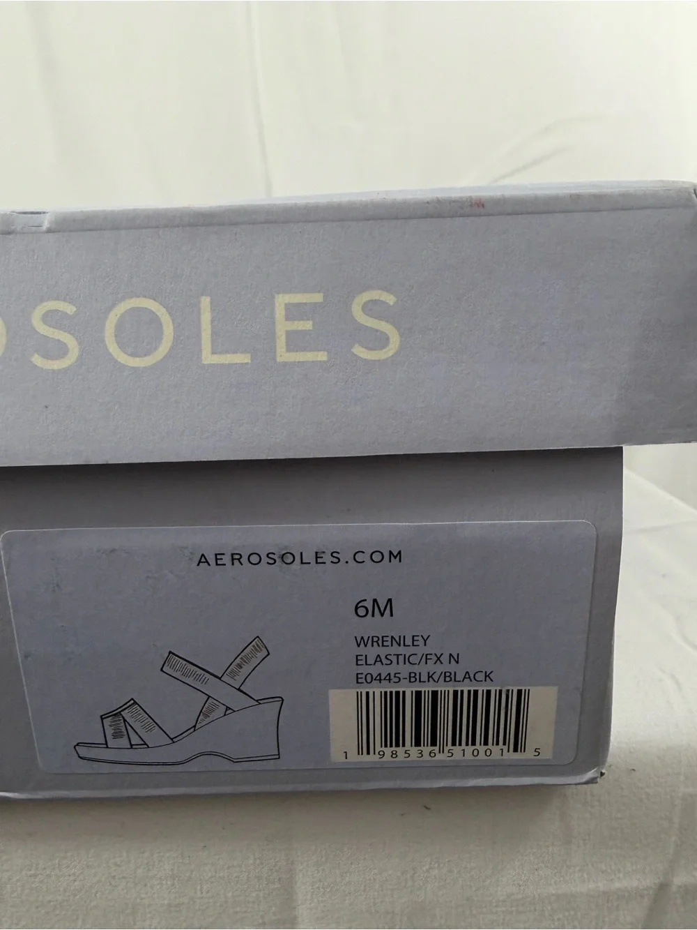 NWT Aerosoles Women's Size 6 Black Elastic-Strap Wedge Sandals
